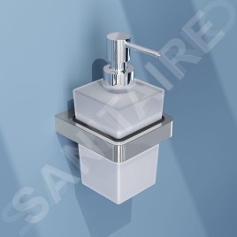 Steinberg 420 - Distributeur de savon avec support, verre dépoli / chrome 420 8001