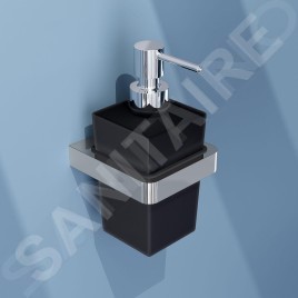Steinberg 420 - Distributeur de savon avec support, verre noir / chrome 420 8002