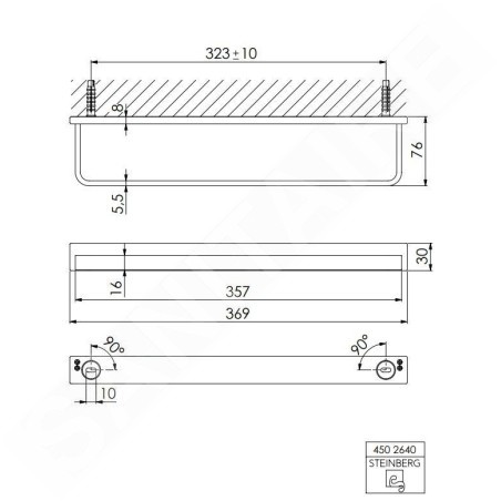 Steinberg 450 - Porte-serviettes, longueur : 37 cm, chrome 450 2640