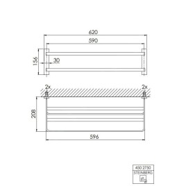 Steinberg 450 - Étagère porte-serviettes, longueur : 62 cm, chrome 450 2750