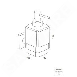 Steinberg 450 - Distributeur de savon avec support, verre dépoli / chrome 450 8000