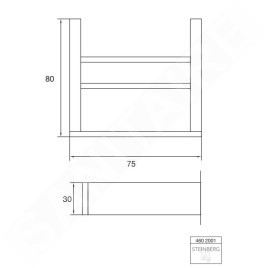 Steinberg 460 - Verre pour brosse à dents et dentifrice avec support, verre dépoli / chrome 460 2001