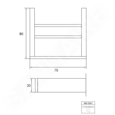 Steinberg 460 - Verre pour brosse à dents et dentifrice avec support, verre dépoli / chrome 460 2001