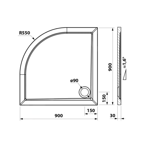 Bruckner Else - Receveur de douche 90x90 cm, blanc 800.311.4