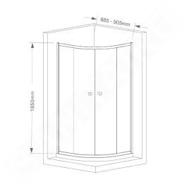 Aqualine Arleta - Cabine de douche 90x90 cm, chrome/verre clair HLS900Y