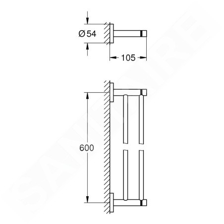 Grohe QuickFix Start - Porte-serviettes double, chrome 41203000