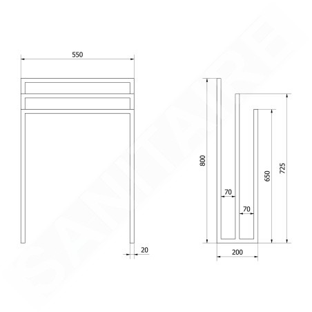Sapho Équipement de salle de bain - Porte-serviettes sur pied, noir mat SKA303