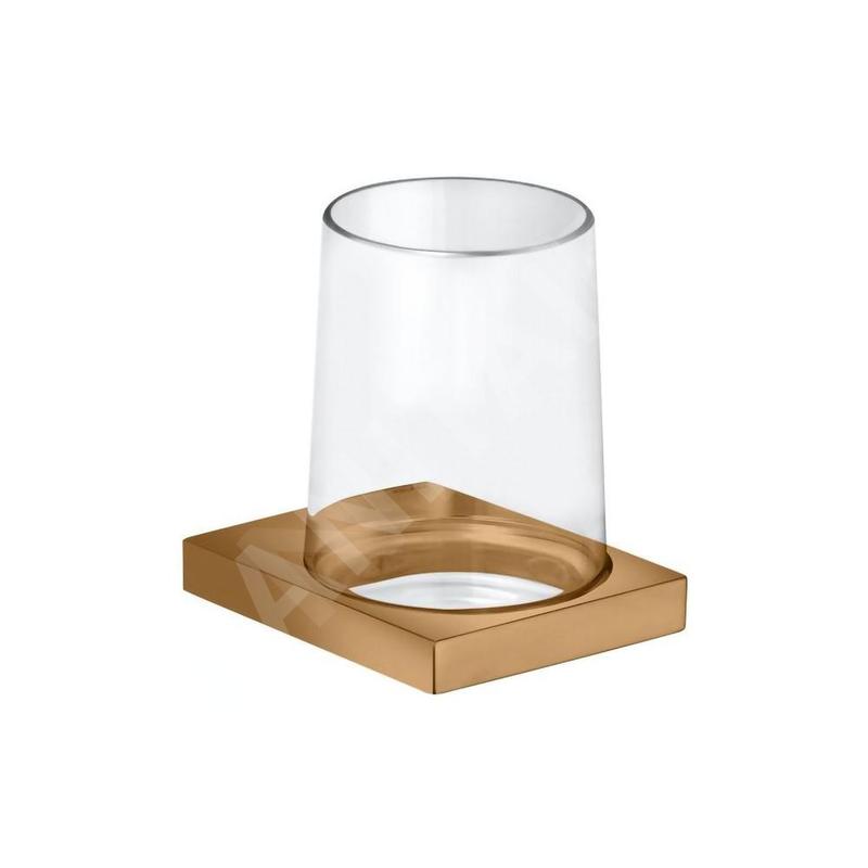 Keuco Edition 11 - Gobelet à brosse à dents et dentifrice avec support, verre / bronze brossé 11150039000