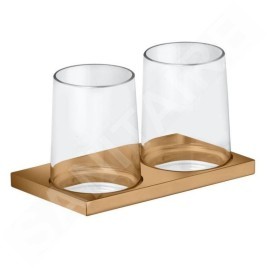 Keuco Edition 11 - Gobelet à brosse à dents et dentifrice avec support, verre / bronze brossé 11151039000
