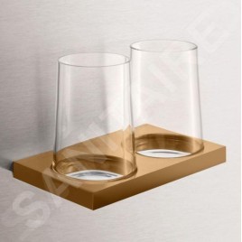 Keuco Edition 11 - Gobelet à brosse à dents et dentifrice avec support, verre / bronze brossé 11151039000