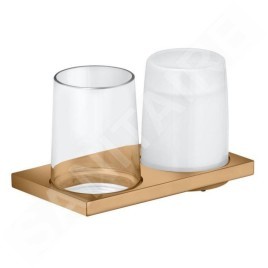 Keuco Edition 11 - Distributeur de savon et verre avec support, verre/bronze brossé 11153039000