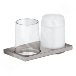 Keuco Edition 11 - Distributeur de savon et verre avec support, verre/nickel brossé 11153059000