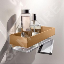 Keuco Edition 11 - Étagère avec raclette à vitre, longueur 300 mm, bronze brossé 11159030000