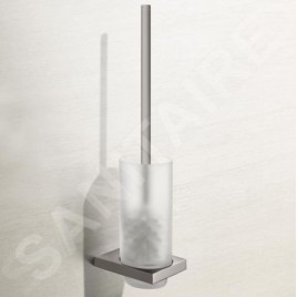 Keuco Edition 11 - Brosse de toilette avec support, verre/nickel brossé 11164059000