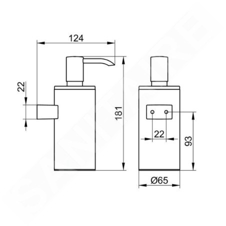 Keuco Plan - Distributeur de savon liquide avec support, inox 14953070100