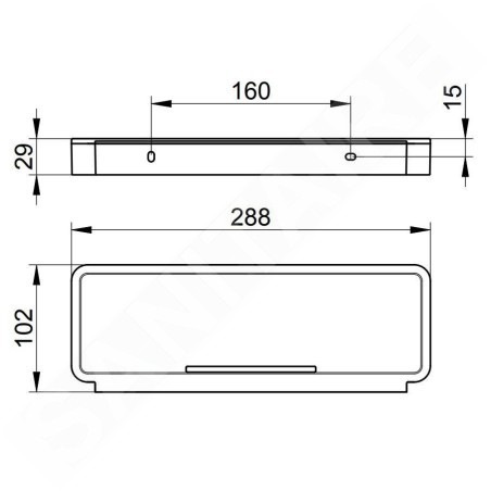 Keuco Plan - Étagère, longueur : 29 cm, inox/noir 14958070037