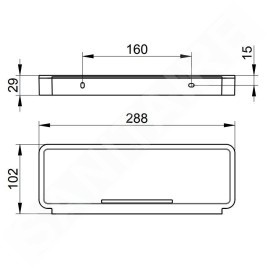 Keuco Plan - Étagère, longueur : 29 cm, inox/blanc 14958070051