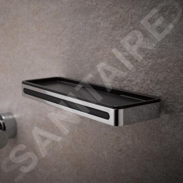 Keuco Plan - Étagère avec raclette à vitre, longueur 29 cm, noir/chrome 14959010037