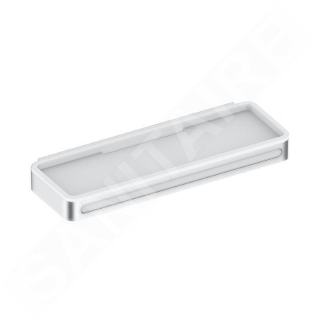Keuco Plan - Étagère avec raclette à vitre, longueur 29 cm, inox/blanc 14959070051