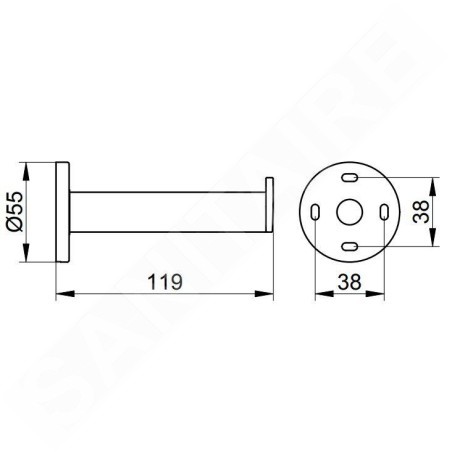 Keuco Plan - Porte-papier toilette de rechange, inox 14963070000