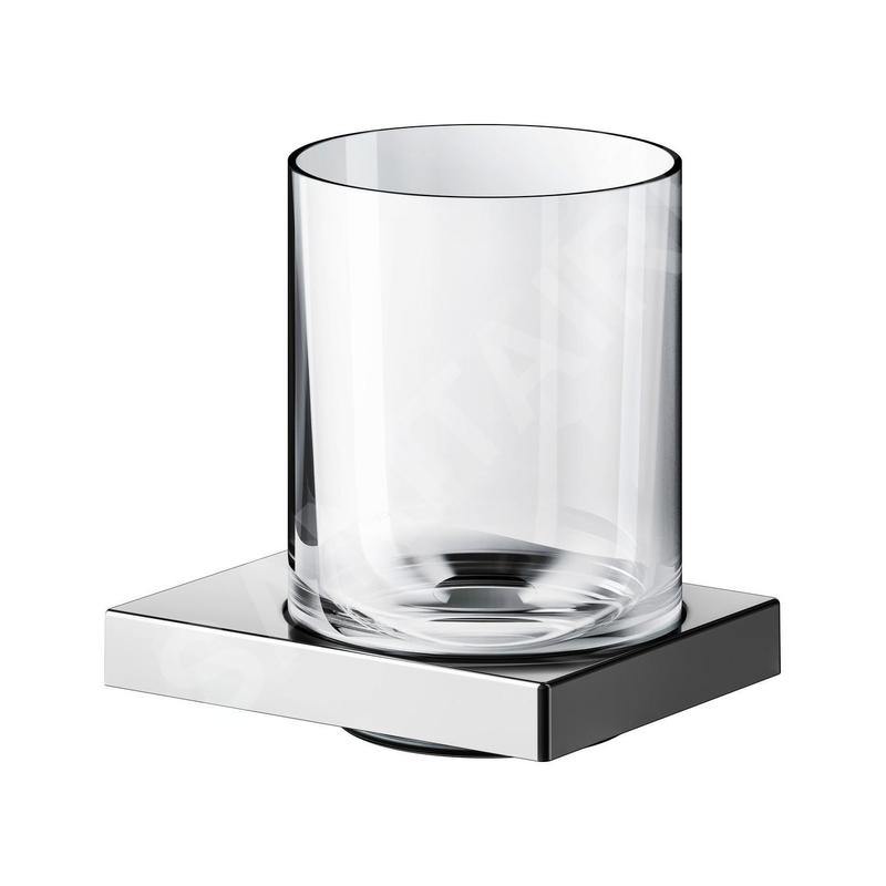 Keuco Edition 90 - Gobelet brosse à dent et dentifrice avec support, verre/chrome 19150019000