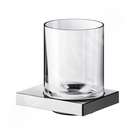 Keuco Edition 90 - Gobelet brosse à dent et dentifrice avec support, verre/chrome 19150019000