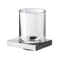 Keuco Edition 90 - Gobelet brosse à dent et dentifrice avec support, verre/chrome 19150019000