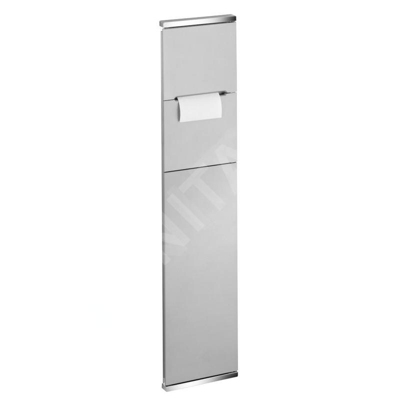 Keuco Plan Integral - Porte-rouleau toilette avec brosse de toilette à encastrer,  porte gauche, chrome 44964011701