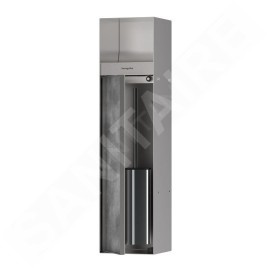Hansgrohe XtraStoris Rock - Porte-rouleau toilette avec brosse de toilette à encastrer, avec porte, acier brossé 56062800