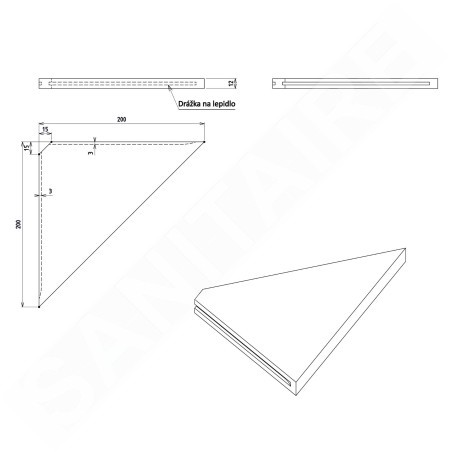Sapho Abeline - Tablette d'angle, blanc mat AE200-0101