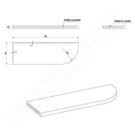 Sapho Abeline - Tablette d'angle, blanc mat AE300-0101