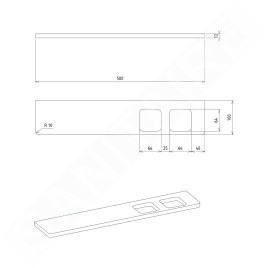 Sapho Abeline - Étagère avec verres, 50 cm, blanc mat AE502-0101-01