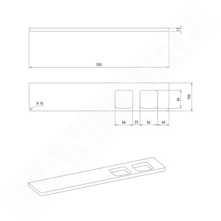 Sapho Abeline - Étagère avec verres, 50 cm, blanc mat AE502-0101-01