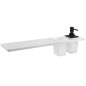 Sapho Abeline - Étagère avec distributeur et verre, 50 cm, blanc mat/noir AE502-0101-03