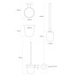Sapho X-Round - Brosse de toilette murale avec support, verre dépoli / doré XR303GB