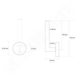 Sapho X-Round - Porte-papier hygiénique de rechange, doré XR701GB