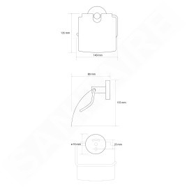 Sapho X-Round - Porte-papier de toilette, doré XR732GB
