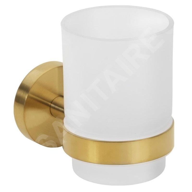 Sapho X-Round - Verre pour brosse à dents et dentifrice, verre mat / doré XR903GB
