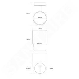 Sapho X-Round - Verre pour brosse à dents et dentifrice, verre mat / doré XR903GB