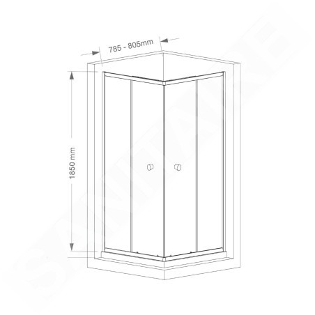Aqualine Agga - Cabine de douche 80x80 cm, chrome/verre clair HLF808Y