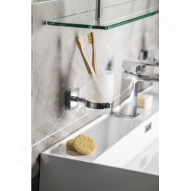 Sapho Insia - Porte brosse à dents et dentifrice, chrome IS004