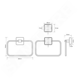 Sapho Insia - Porte-serviettes, longueur 21 cm, chrome IS006
