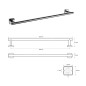 Sapho Insia - Porte-serviettes, longueur 66 cm, chrome IS009
