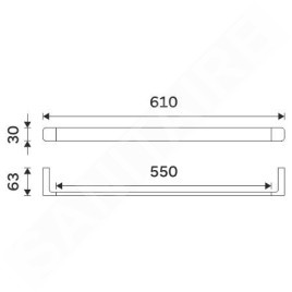 Nimco Maya - Porte-serviettes, longueur 61 cm, blanc MAB 29061-05