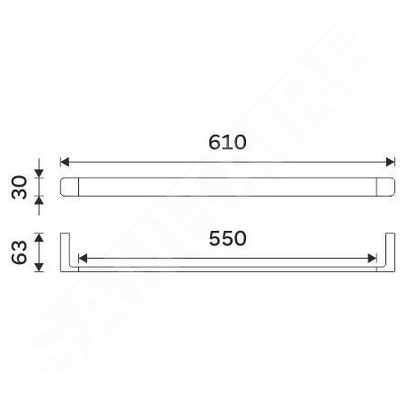 Nimco Maya - Porte-serviettes, longueur 61 cm, blanc MAB 29061-05