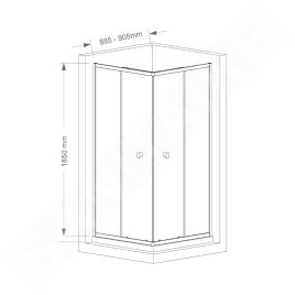 Aqualine Agga - Cabine de douche 90x90 cm, chrome/verre clair HLF909Y
