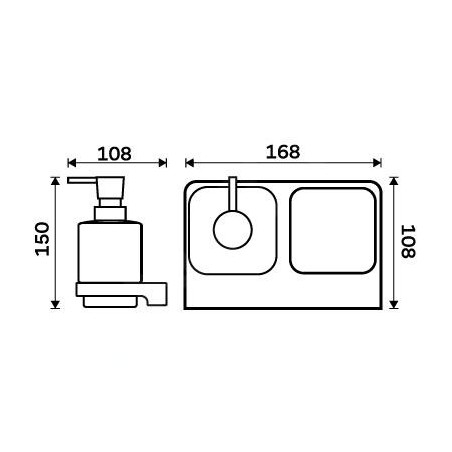 Nimco Maya - Distributeur de savon et gobelet avec support, blanc/chrome MA 2905831K-T-26