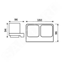 Nimco Maya - Verre pour brosse à dents et dentifrice avec support, verre dépoli / chrome MA 29058D-C-26