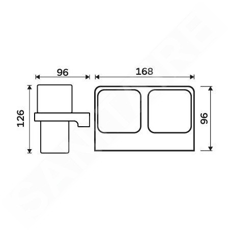 Nimco Maya - Verre pour brosse à dents et dentifrice avec support, verre dépoli / chrome MA 29058D-H-26