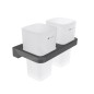 Nimco Maya - Pot à brosse à dents et dentifrice avec support, verre dépoli/noir MAC 29058D-H-90
